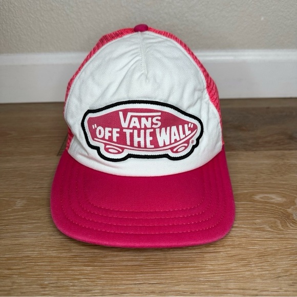 Vans Off the Wall Women's Pink White Snapback Hat - Picture 1 of 11